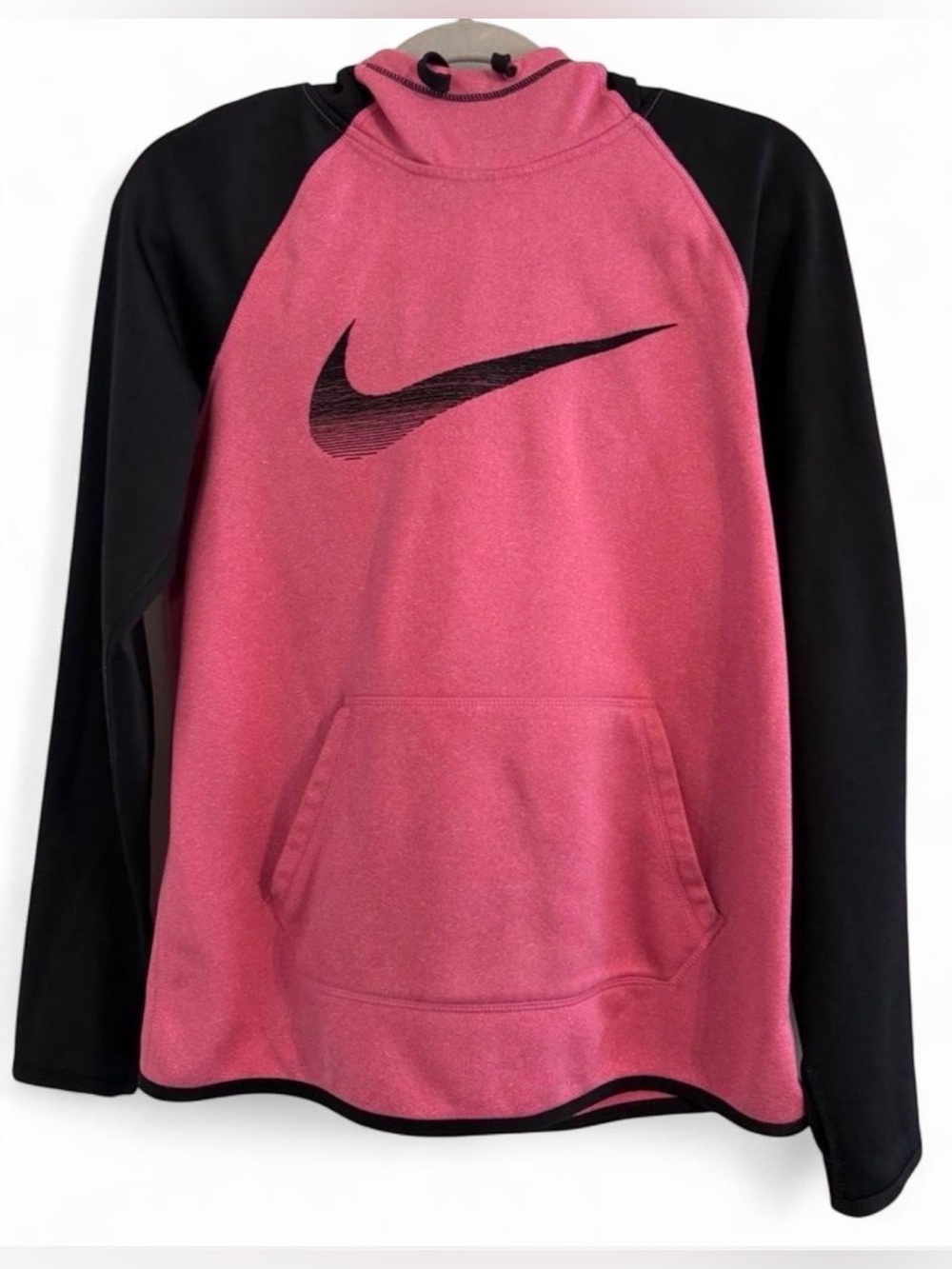 Nike Pink and Black Pullover Hoodie